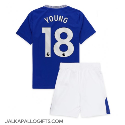 Everton Ashley Young #18 Koti Peliasu Lasten 2024-25 Lyhythihainen (+ Lyhyet housut)